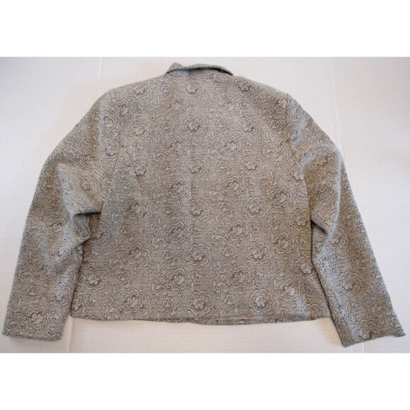 Christopher and Banks Full Zip Lined Brown/Cream Flower Print Blazer/Jkt Size M - Picture 2 of 4